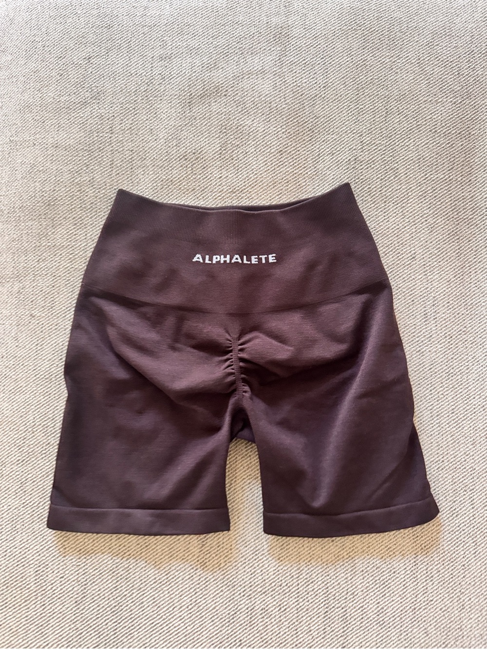 Alphalete Amplify Brown High-Waist Scrunch Bike Shorts